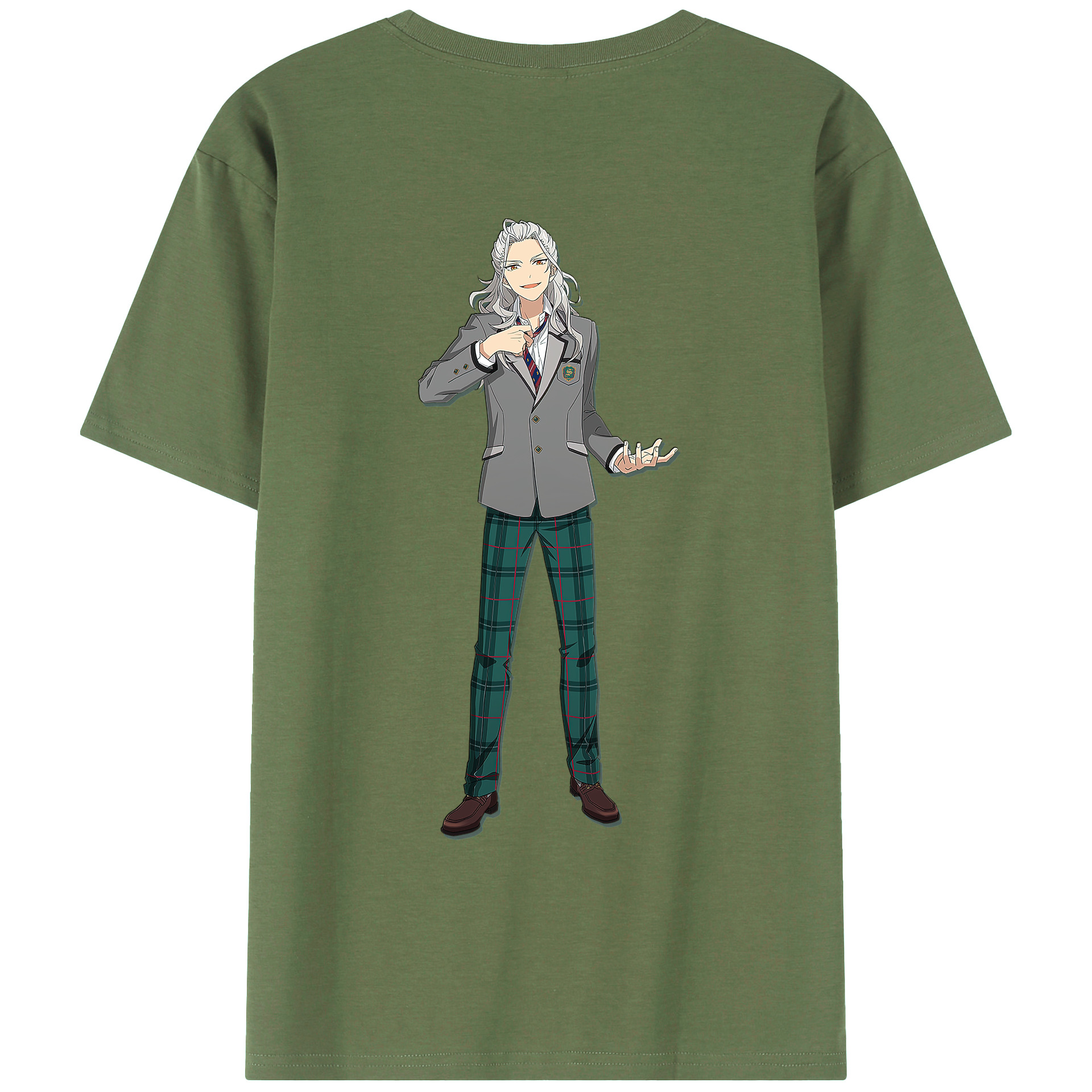 （画像用） あんさんぶるスターズ! Ensemble Stars 綿100％ メンズ半袖Tシャツ（バックプリント） 通気性